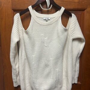 Wild Fable Cream Open Shoulder Sweater